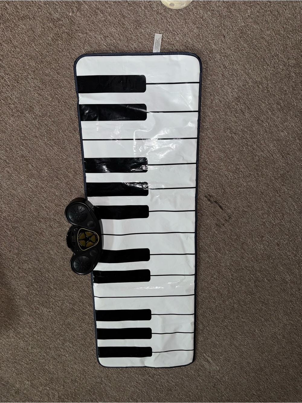 Black and White Roll-Up Piano Keyboard Mat - Portable Electronic Playmat